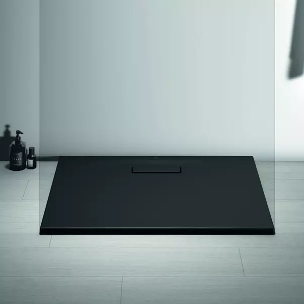 Cadita de dus dreptunghiulara Ideal Standard Ultra Flat New negru mat 90x70 cm picture - 3