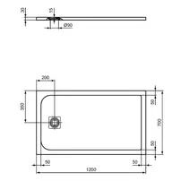 Cadita de dus dreptunghiulara Ideal Standard Ultra Flat S 120x70 cm gri picture - 2