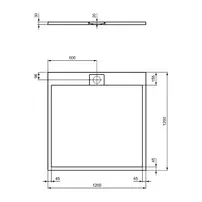 Cadita de dus patrata Ideal Standard i.life Ultra Flat S nisipiu 120x120 cm picture - 5