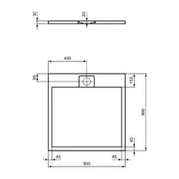 Cadita de dus patrata Ideal Standard i.life Ultra Flat S nisipiu 90x90 cm picture - 5