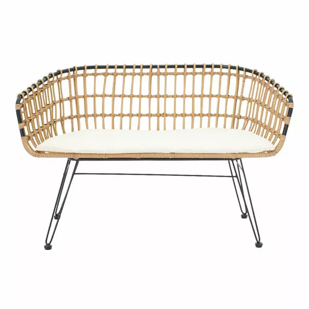Canapea 2 locuri Pakoworld Naoki natural metal  120x55x79cm picture - 7
