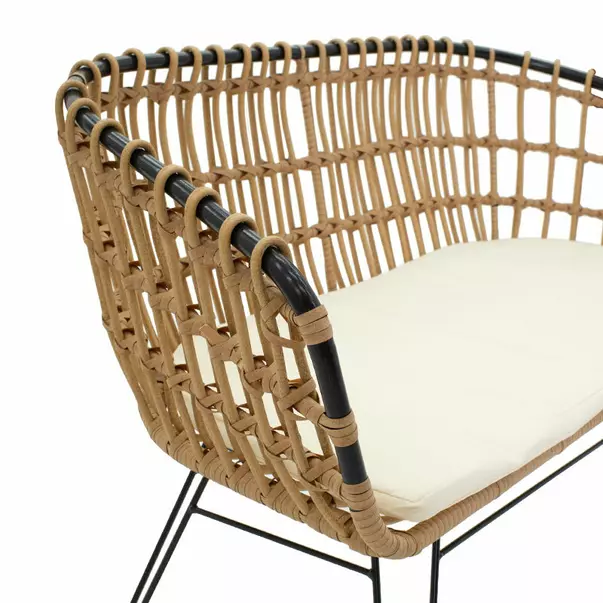 Canapea 2 locuri Pakoworld Naoki natural metal  120x55x79cm picture - 9
