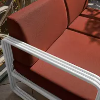 Canapea de gradina Asir Solaris alb/rosu