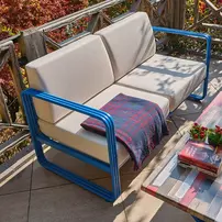 Canapea de gradina Asir Solaris albastru/crem