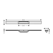 Capac pentru rigola de dus Hansgrohe RainDrain Flex ajustabil negru - crom periat 80 cm picture - 2