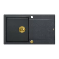 Chiuveta compozit Quadron Unique Evan 111 negru - auriu 86x50 cm