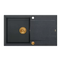 Chiuveta compozit Quadron Unique Evan 111 negru - cupru 86x50 cm