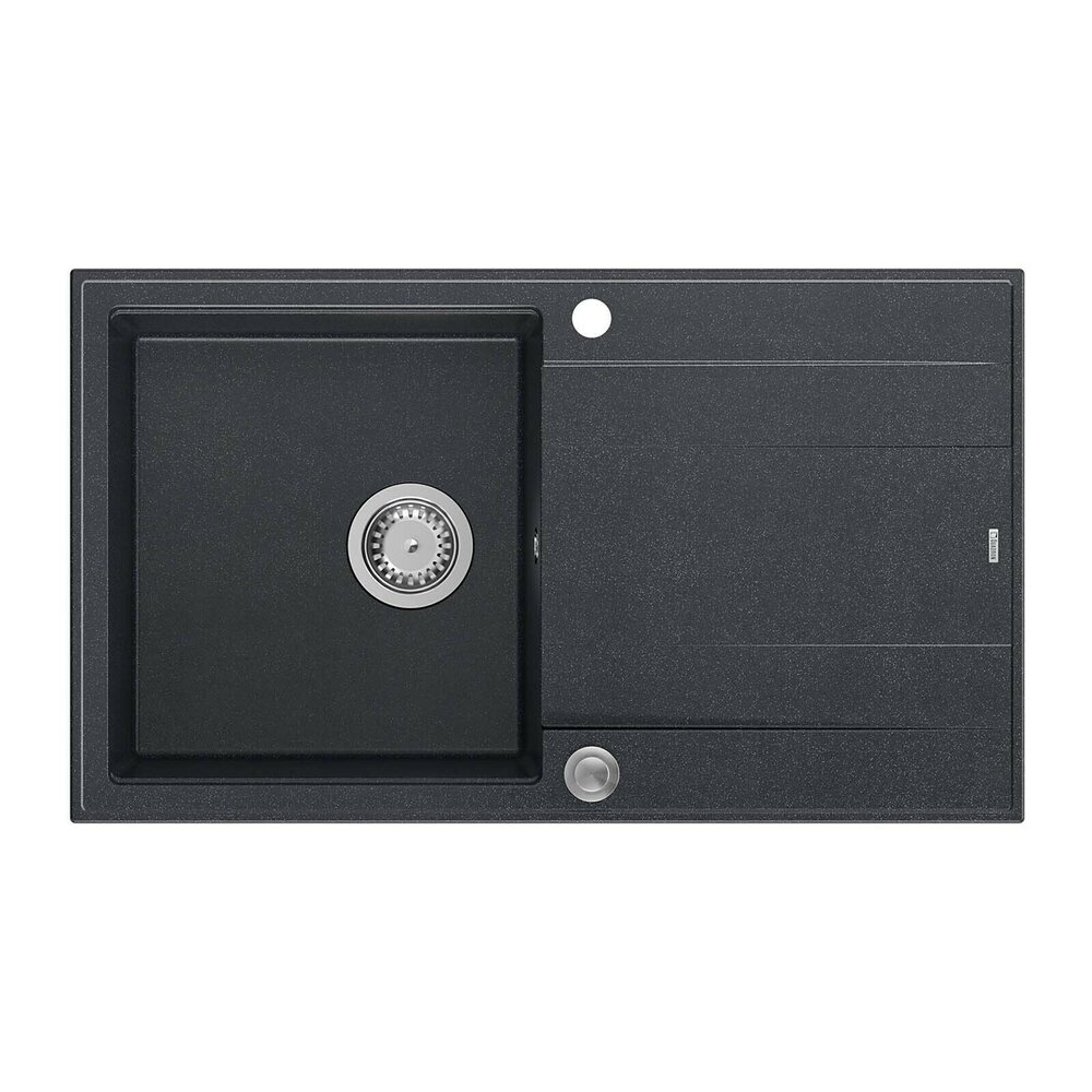 Chiuveta compozit incastrata Quadron Unique Evan 111 negru – inox 86×50 cm 111