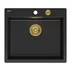 Chiuveta compozit incastrata Quadron Unique Morgan 110 negru carbon - auriu 57x50 cm picture - 1