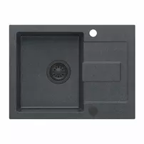 Chiuveta compozit incastrata Quadron Pop Christian 116 negru - black dotted 60x45 cm