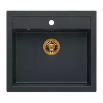 Chiuveta compozit incastrata Quadron Unique Bill 110 negru diamant - cupru 60x54 cm