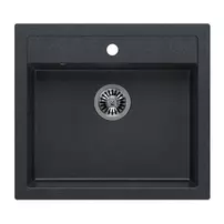 Chiuveta compozit Quadron Unique Bill 110 negru diamant - inox 60x54 cm