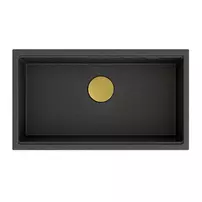 Chiuveta compozit sub blat Quadron Unique Clark negru - auriu 76x44 cm