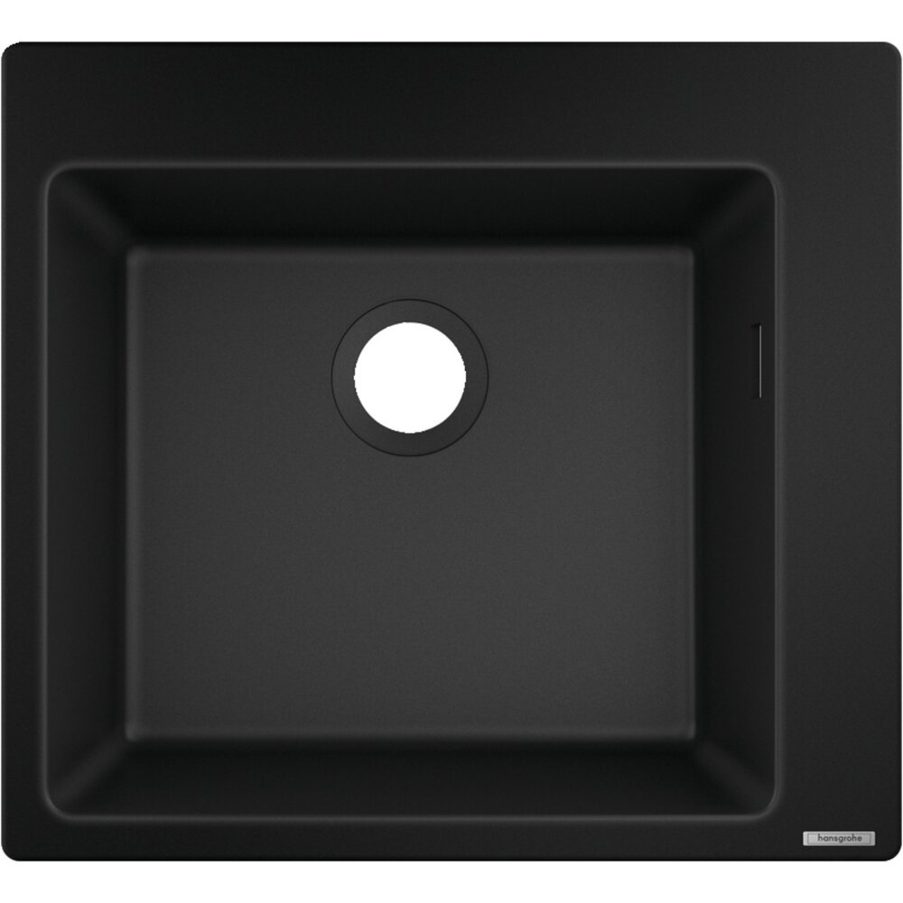 Chiuveta compozit Hansgrohe S51 SilicaTec negru grafit 56×51 cm