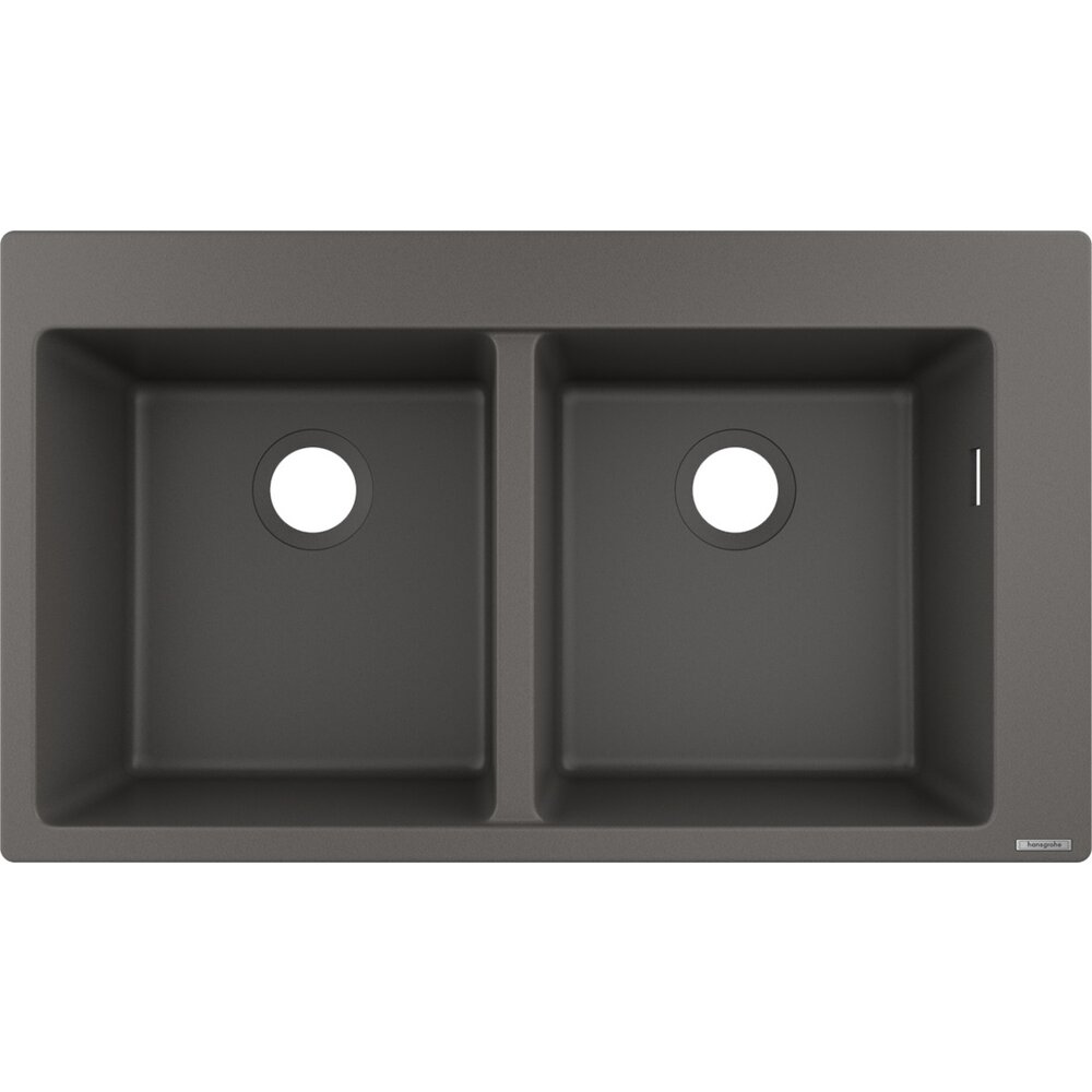 Chiuveta Hansgrohe S510 F770 SilicaTec 370×370 41.5x88x19 cm cu doua cuve stone grey hansgrohe imagine 2022