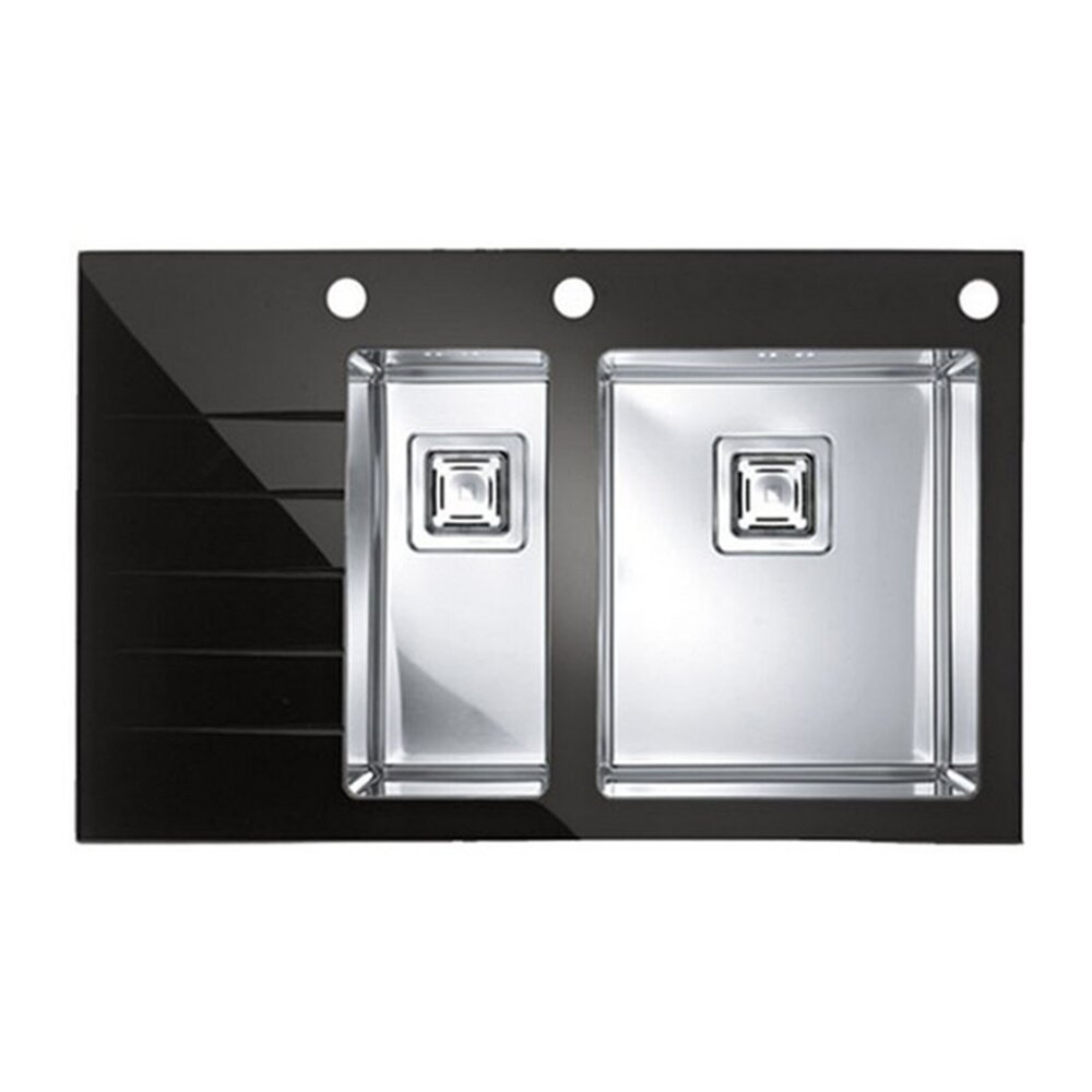 Chiuveta inox Alveus Crystalix 20 inox - negru 86x54 cm dreapta