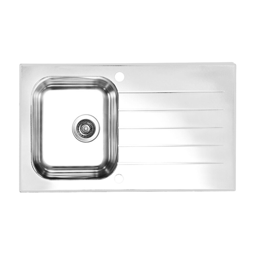 Chiuveta inox Alveus Glassix 10 inox - alb 86x50 cm