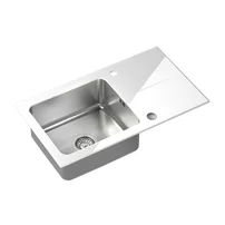 Chiuveta inox Quadron Pop Hugh 111 finisaj inox - alb 77x44 cm picture - 3