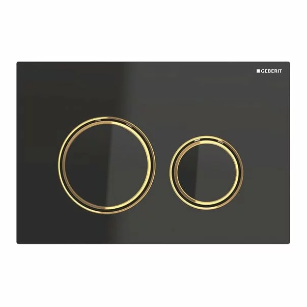 Clapeta de actionare Geberit Sigma21 negru/inel auriu picture - 1