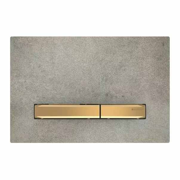 Clapeta de actionare Geberit Sigma50 aspect beton/butoane aurii