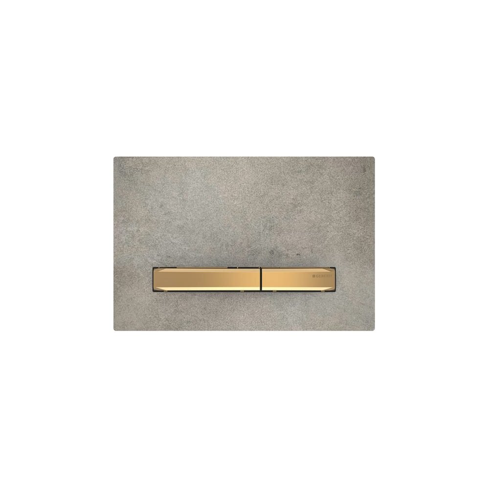 Clapeta de actionare Geberit Sigma50 aspect beton/butoane aurii actionare