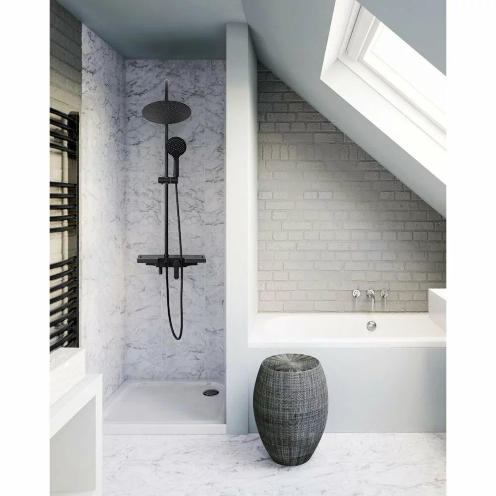 Coloana de dus cu pipa cada Rea Vigo negru mat 5902557345168