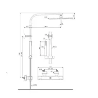 Coloana de dus cu termostat Ideal Standard Ceratherm C100 crom lucios palarie 1 functie picture - 13