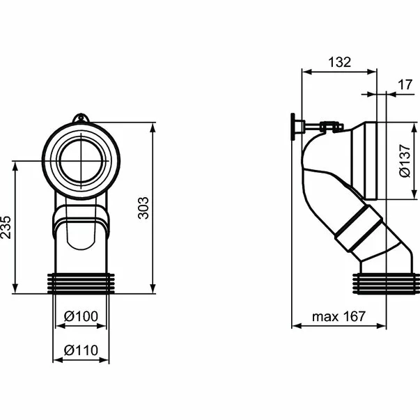 Racord scurgere verticala Ideal Standard pentru Vas WC pe pardoseala picture - 2
