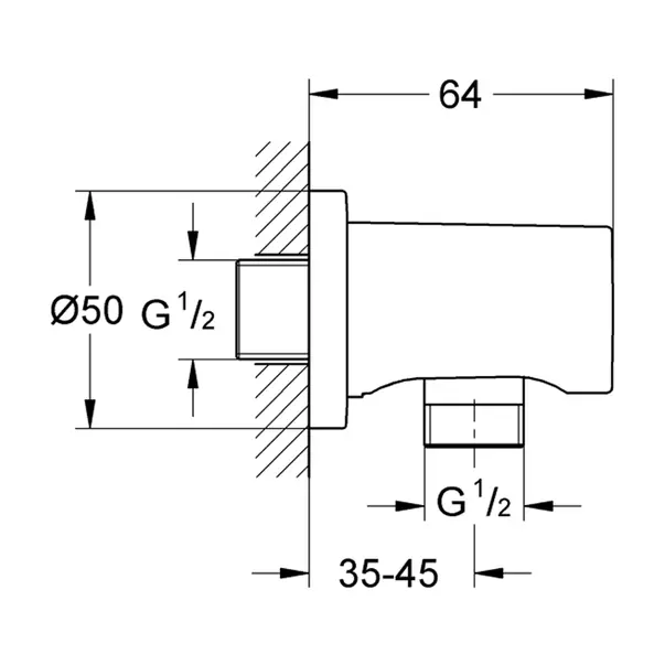 Cot de iesire dus Grohe Rainshower antracit lucios Hard Graphite picture - 4