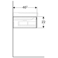 Dulap baza pentru lavoar cu blat suspendat sifon stanga Geberit Xeno2 greige 1 sertar 88 cm picture - 3