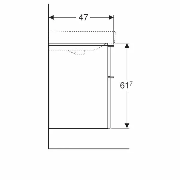 Dulap baza pentru lavoar dublu suspendat Geberit Smyle Square nuc 2 sertare 119 cm picture - 6
