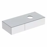 Dulap baza pentru lavoar pe blat Geberit Variform alb 2 sertare 120 cm
