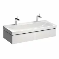 Dulap baza pentru lavoar suspendat alb Geberit Xeno² 2 sertare 118 cm