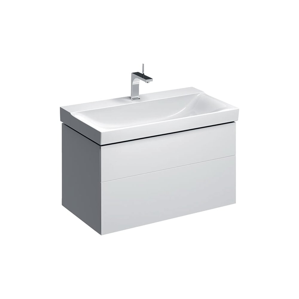 Dulap baza pentru lavoar suspendat alb Geberit XenoÂ˛ 2 sertare 88 cm alb