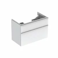 Dulap baza pentru lavoar suspendat alb lucios Geberit Icon 2 sertare 89 cm