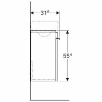 Dulap baza pentru lavoar suspendat bej Geberit Citterio 1 usa 44 cm picture - 3