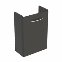 Dulap baza pentru lavoar suspendat Geberit Selnova Square lava gri inchis 1 usa proiectie mica 45 cm