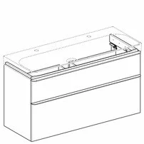 Dulap baza pentru lavoar suspendat Geberit Smyle Square alb 2 sertare 119 cm picture - 2