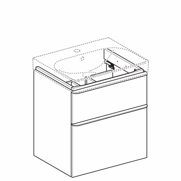 Dulap baza pentru lavoar suspendat Geberit Smyle Square nuc 2 sertare 59 cm picture - 3