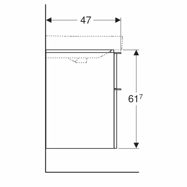 Dulap baza pentru lavoar suspendat Geberit Smyle Square nuc 2 sertare 59 cm picture - 6