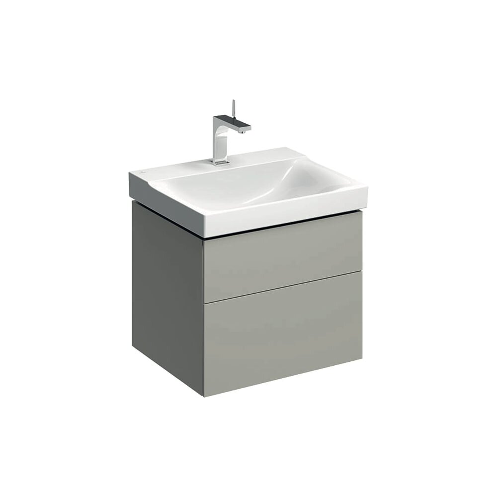 Dulap baza pentru lavoar suspendat Geberit Xeno2 greige 2 sertare 58 cm