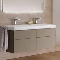 Dulap baza pentru lavoar suspendat greige Geberit Xeno² 4 sertare 118 cm