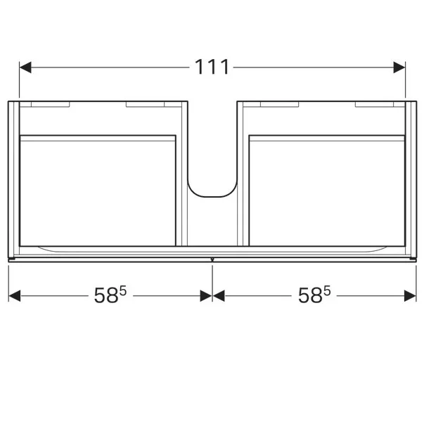 Dulap baza pentru lavoar suspendat Geberit Xeno2 gri 2 sertare 118 cm picture - 6