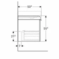 Dulap baza pentru lavoar suspendat maro/gri Geberit Citterio 1 sertar 119 cm picture - 5