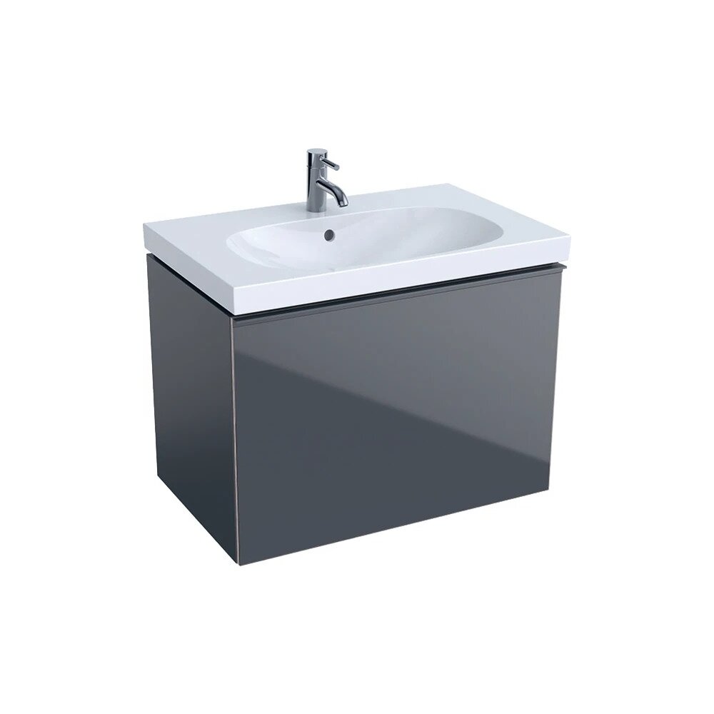 Dulap baza pentru lavoar suspendat Geberit Acanto 1 sertar 74 cm lava gri inchis Dulap baza pentru lavoar suspendat Geberit Acanto 1 sertar 74 cm lava gri inchis