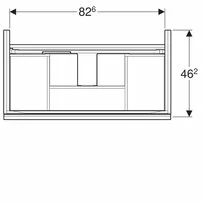 Dulap baza pentru lavoar suspendat Geberit Acanto 1 sertar 89 cm lava gri inchis picture - 3