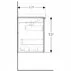 Dulap baza pentru lavoar suspendat proiectie mica gri nisip Geberit Acanto 1 sertar 74 cm picture - 5
