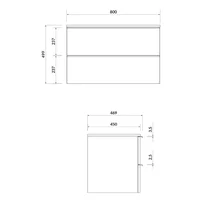Dulap baza suspendat alb pentru lavoar pe blat Cersanit Virgo 80 cm picture - 2