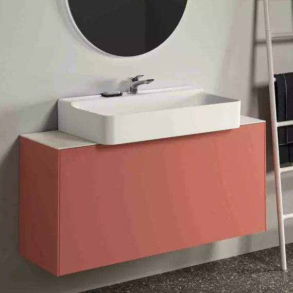 Dulap baza suspendat Ideal Standard Atelier Conca 1 sertar 120 rosu - oranj mat picture - 2