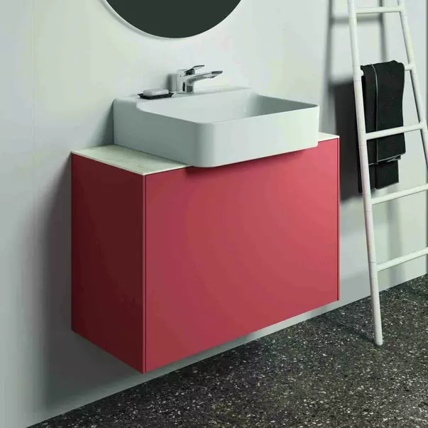 Dulap baza suspendat Ideal Standard Atelier Conca 1 sertar 80 rosu - oranj mat picture - 2